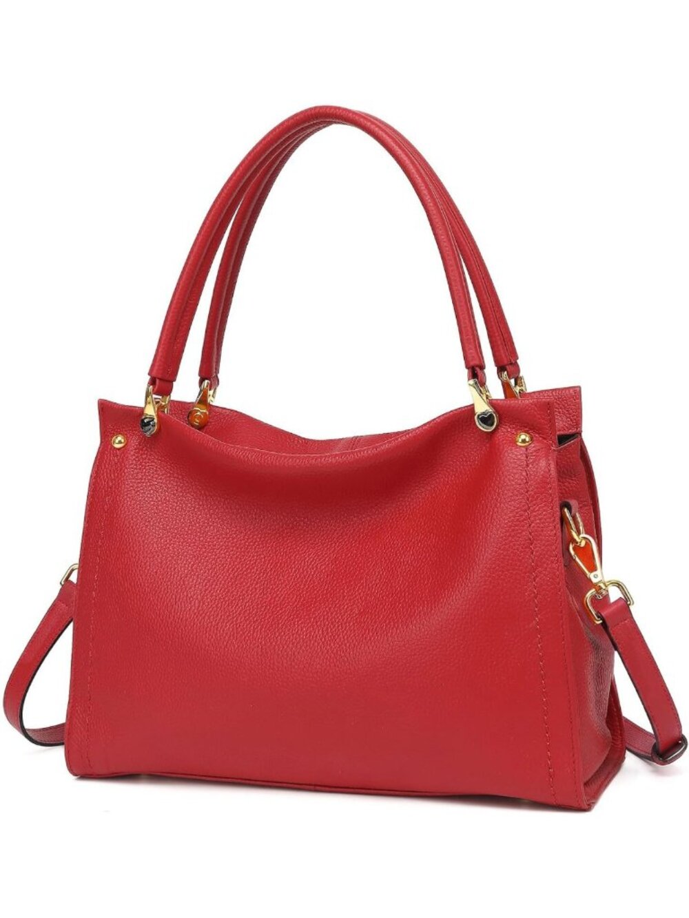 Stylish Genuine Leather Women's Purse with Detachable Shoulder Strap - Versatile